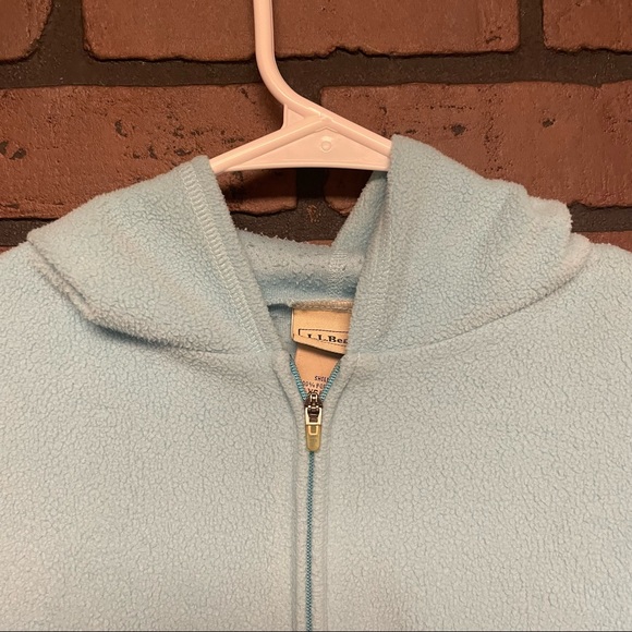 L.L. Bean Light Blue Fleece Zip Up Sweatshirt Size XS - Picture 2 of 5
